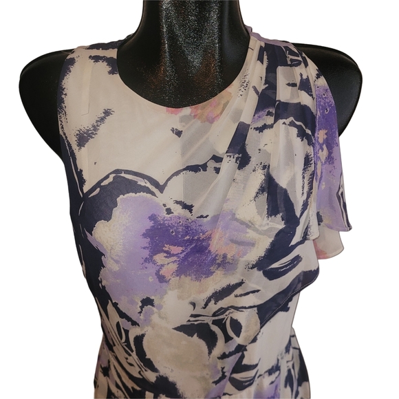 Mexx Sleeveless Pastel Floral Dress with Pleat Details - Picture 2 of 7